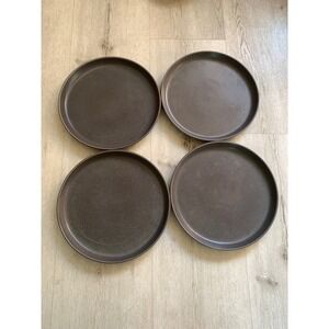Threshold Poly Bronze Dinner Plates Set of 4 Stoneware Brown Textured 10.5 inch